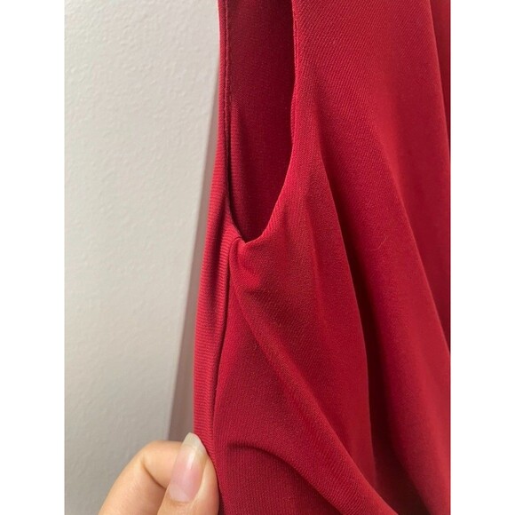 Women Lauren Ralph Lauren bateau-neck side twisted-Knot Dress red 4 office - Picture 5 of 12